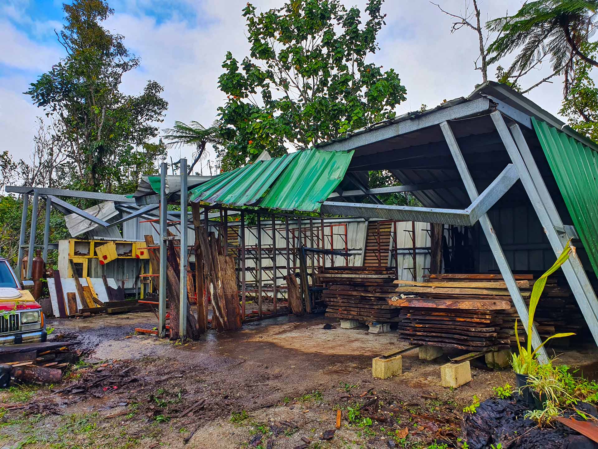 Photo of Damaged Wood Drying Shed